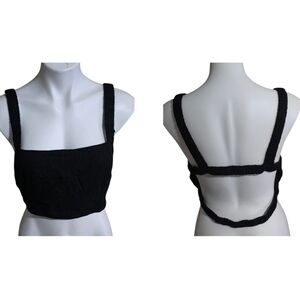 Abercrombie & Fitch Double Back Strap Tank Top Black Size L